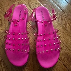 Steve Madden Pink Studded Sandals with Ankle Strap